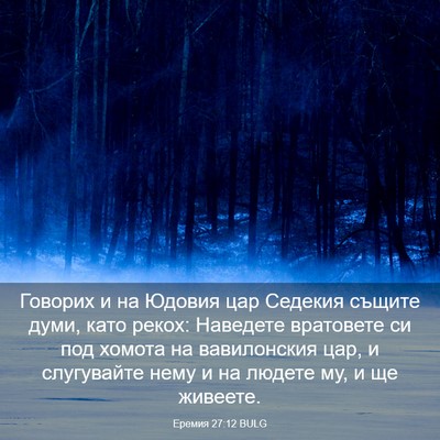 Picture 03 - Еремия 27:12 BULG - Говорих и на Юдовия цар - Bible Verse Picture