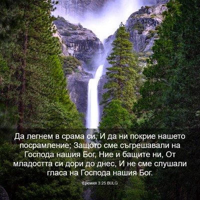 Picture 03 - Еремия 3:25 BULG - Да легнем в срама си, И да - Bible Verse Picture