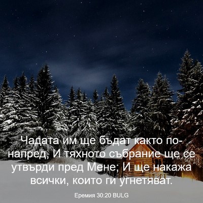 Picture 03 - Еремия 30:20 BULG - Чадата им ще бъдат както - Bible Verse Picture