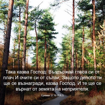 Picture 03 - Еремия 31:16 BULG - Така казва Господ: - Bible Verse Picture