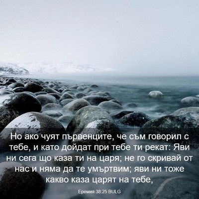 Picture 03 - Еремия 38:25 BULG - Но ако чуят първенците, че - Bible Verse Picture