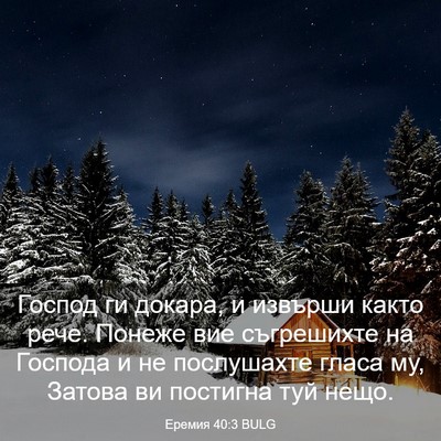 Picture 03 - Еремия 40:3 BULG - Господ ги докара, и извърши - Bible Verse Picture