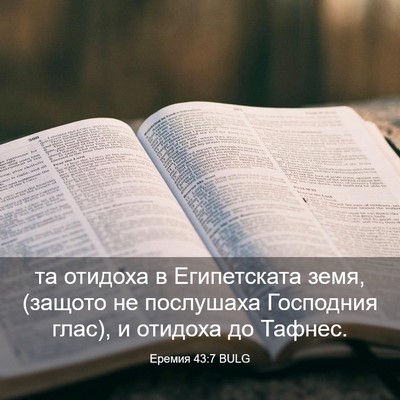 Picture 03 - Еремия 43:7 BULG - та отидоха в Египетската - Bible Verse Picture