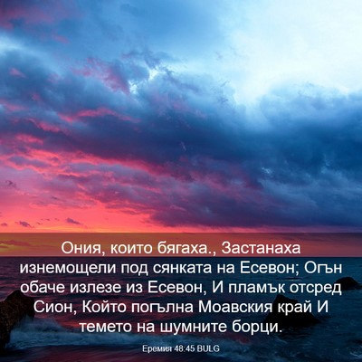 Picture 03 - Еремия 48:45 BULG - Ония, които бягаха., - Bible Verse Picture