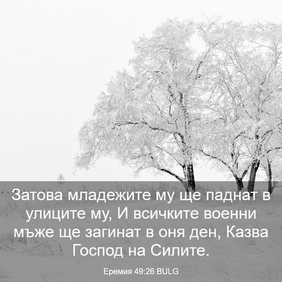 Picture 03 - Еремия 49:26 BULG - Затова младежите му ще - Bible Verse Picture