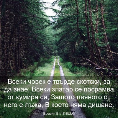 Picture 03 - Еремия 51:17 BULG - Всеки човек е твърде - Bible Verse Picture