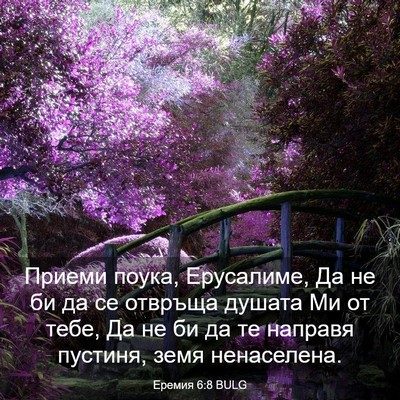 Picture 03 - Еремия 6:8 BULG - Приеми поука, Ерусалиме, Да - Bible Verse Picture
