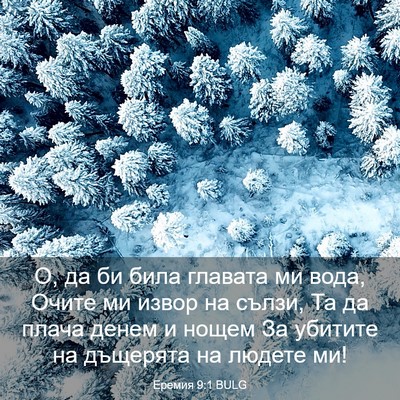 Picture 03 - Еремия 9:1 BULG - О, да би била главата ми - Bible Verse Picture