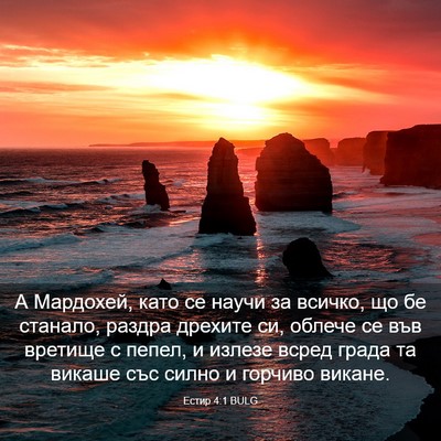 Picture 03 - Естир 4:1 BULG - А Мардохей, като се научи - Bible Verse Picture