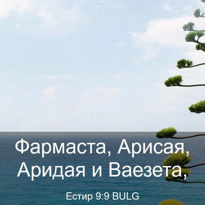 Picture 03 - Естир 9:9 BULG - Фармаста, Арисая, Аридая и - Bible Verse Picture