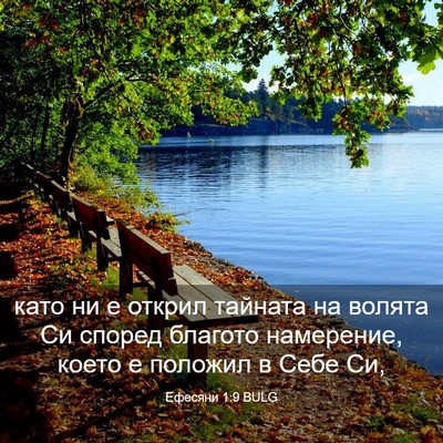 Picture 03 - Ефесяни 1:9 BULG - като ни е открил тайната на - Bible Verse Picture