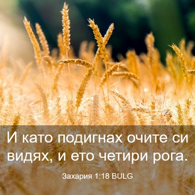 Picture 03 - Захария 1:18 BULG - И като подигнах очите си - Bible Verse Picture