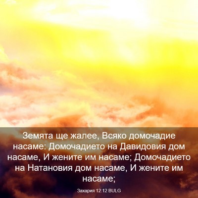 Picture 03 - Захария 12:12 BULG - Земята ще жалее, Всяко - Bible Verse Picture