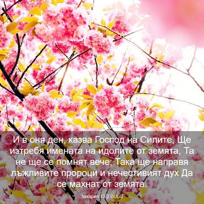 Picture 03 - Захария 13:2 BULG - И в оня ден, казва Господ на - Bible Verse Picture