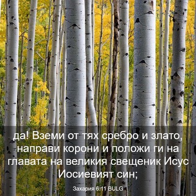 Picture 03 - Захария 6:11 BULG - да! Вземи от тях сребро и - Bible Verse Picture