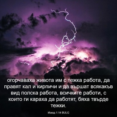 Picture 03 - Изход 1:14 BULG - огорчаваха живота им с - Bible Verse Picture