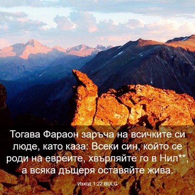 Picture 03 - Изход 1:22 BULG - Тогава Фараон заръча на - Bible Verse Picture