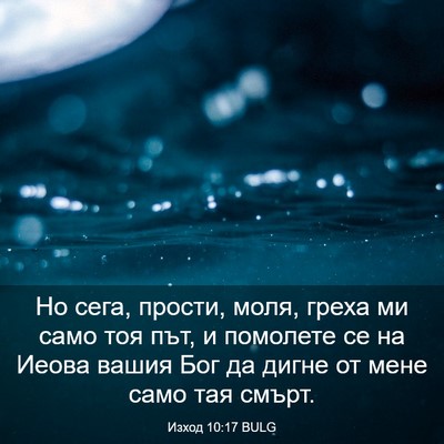 Picture 03 - Изход 10:17 BULG - Но сега, прости, моля, греха - Bible Verse Picture