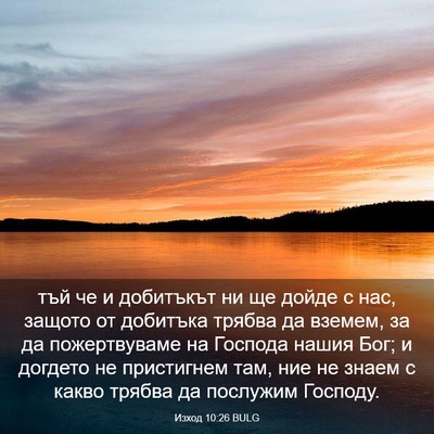 Picture 03 - Изход 10:26 BULG - тъй че и добитъкът ни ще - Bible Verse Picture
