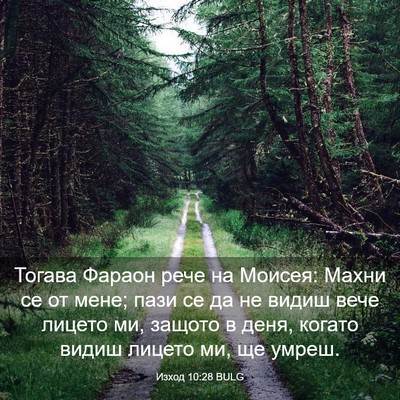 Picture 03 - Изход 10:28 BULG - Тогава Фараон рече на - Bible Verse Picture