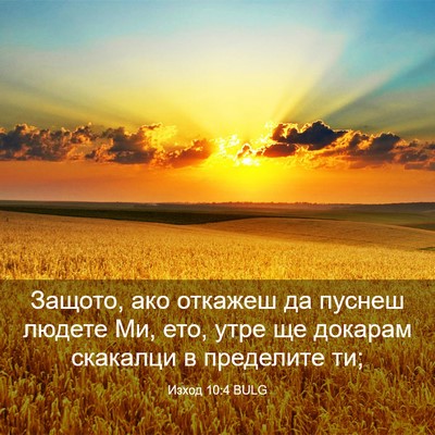 Picture 03 - Изход 10:4 BULG - Защото, ако откажеш да - Bible Verse Picture