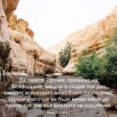 Picture 03 - Изход 12:17 BULG - Да пазите, прочее, празника - Bible Verse Picture