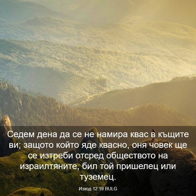 Picture 03 - Изход 12:19 BULG - Седем дена да се не намира - Bible Verse Picture