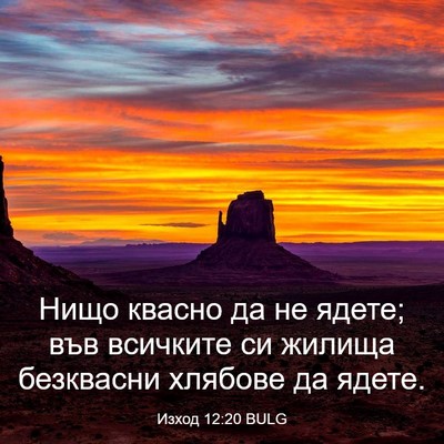 Picture 03 - Изход 12:20 BULG - Нищо квасно да не ядете; - Bible Verse Picture