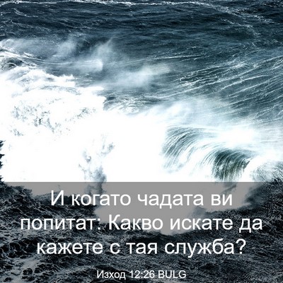 Picture 03 - Изход 12:26 BULG - И когато чадата ви попитат: - Bible Verse Picture