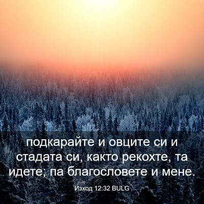 Picture 03 - Изход 12:32 BULG - подкарайте и овците си и - Bible Verse Picture
