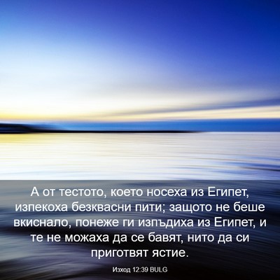Picture 03 - Изход 12:39 BULG - А от тестото, което носеха - Bible Verse Picture