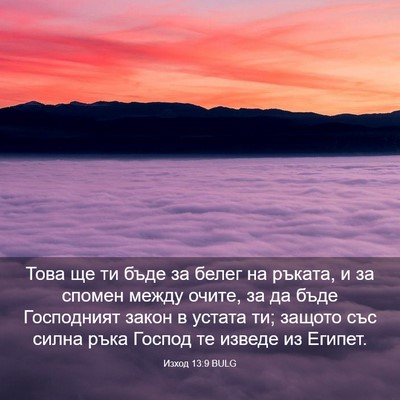 Picture 03 - Изход 13:9 BULG - Това ще ти бъде за белег на - Bible Verse Picture