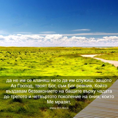 Picture 03 - Изход 20:5 BULG - да не им се кланяш нито да - Bible Verse Picture