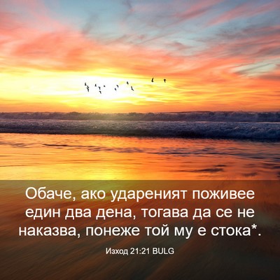 Picture 03 - Изход 21:21 BULG - Обаче, ако удареният - Bible Verse Picture