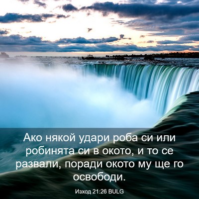 Picture 03 - Изход 21:26 BULG - Ако някой удари роба си или - Bible Verse Picture