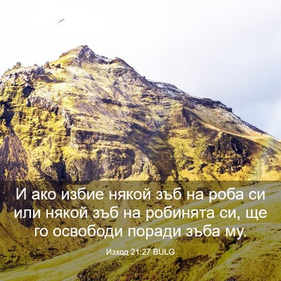 Picture 03 - Изход 21:27 BULG - И ако избие някой зъб на - Bible Verse Picture