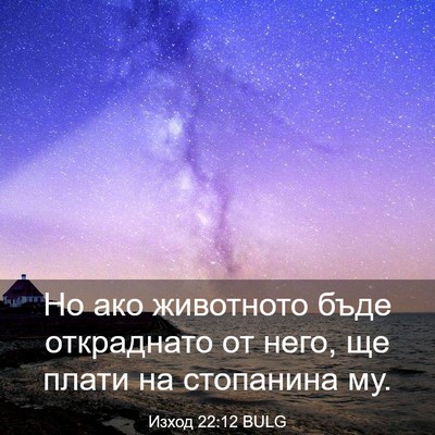Picture 03 - Изход 22:12 BULG - Но ако животното бъде - Bible Verse Picture
