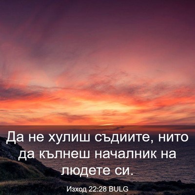 Picture 03 - Изход 22:28 BULG - Да не хулиш съдиите, нито - Bible Verse Picture