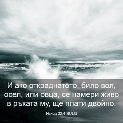 Picture 03 - Изход 22:4 BULG - И ако откраднатото, било - Bible Verse Picture