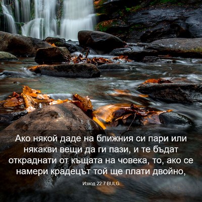 Picture 03 - Изход 22:7 BULG - Ако някой даде на ближния - Bible Verse Picture