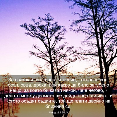 Picture 03 - Изход 22:9 BULG - За всякакъв вид - Bible Verse Picture