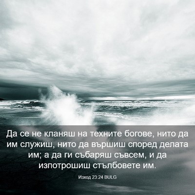 Picture 03 - Изход 23:24 BULG - Да се не кланяш на техните - Bible Verse Picture