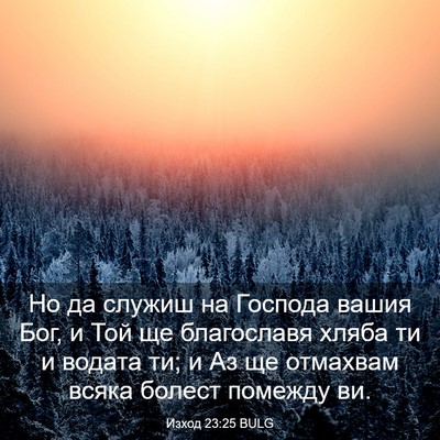 Picture 03 - Изход 23:25 BULG - Но да служиш на Господа - Bible Verse Picture