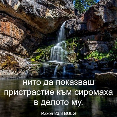Picture 03 - Изход 23:3 BULG - нито да показваш - Bible Verse Picture