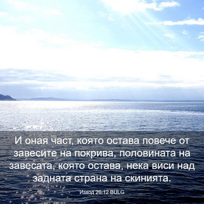 Picture 03 - Изход 26:12 BULG - И оная част, която остава - Bible Verse Picture