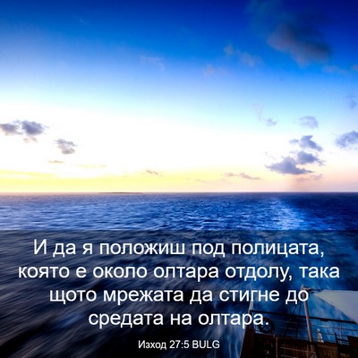 Picture 03 - Изход 27:5 BULG - И да я положиш под - Bible Verse Picture