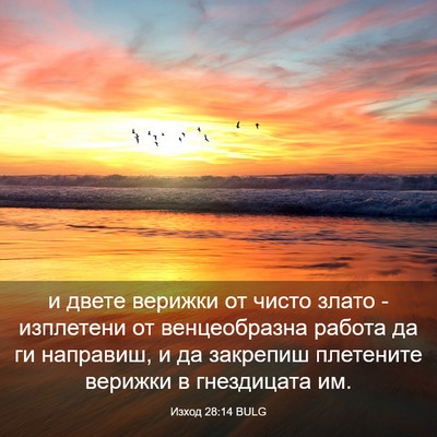 Picture 03 - Изход 28:14 BULG - и двете верижки от чисто - Bible Verse Picture