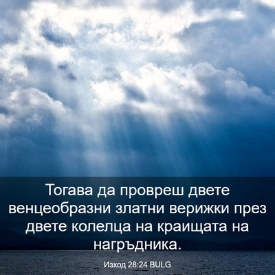 Picture 03 - Изход 28:24 BULG - Тогава да провреш двете - Bible Verse Picture