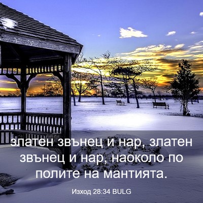 Picture 03 - Изход 28:34 BULG - златен звънец и нар, златен - Bible Verse Picture