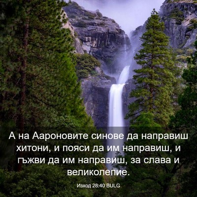 Picture 03 - Изход 28:40 BULG - А на Аароновите синове да - Bible Verse Picture